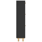 Shoe Cabinet Black 52x25x115 cm Engineered Wood&Natural Rattan 345649