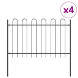 Garden Fence 4 pcs Grey 6.8 x 1.2 m Powder-coated Steel 3334076