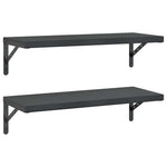 Wall Shelves 2 pcs 75x30 cm Black Stainless Steel 3214515