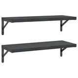 Wall Shelves 2 pcs 75x30 cm Black Stainless Steel 3214515
