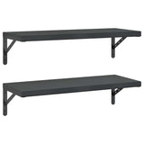 Wall Shelves 2 pcs 75x30 cm Black Stainless Steel 3214515
