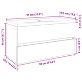 2 Piece Bathroom Furniture Set Ceramic and Engineered Wood 3307660