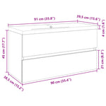 ZNTS 2 Piece Bathroom Furniture Set Ceramic and Engineered Wood 3307660