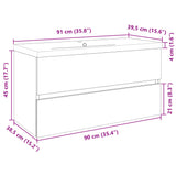 ZNTS 2 Piece Bathroom Furniture Set Ceramic and Engineered Wood 3307660