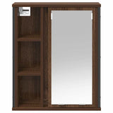 Bathroom Wall Cabinet with Mirror Brown Oak 50x21x60 cm 861906