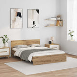 Bed Frame Artisan Oak 140 x 190 cm Engineered Wood 3403572