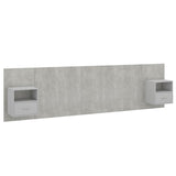 Bed Headboard with Cabinets Concrete Grey Engineered Wood 3115743