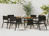 Outdoor Dining Set Black PE rattan Large Ergonomic 3120097