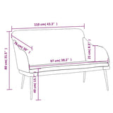 Bench Cream 110x76x80 cm Velvet 351472