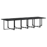 17 Piece Garden Dining Set Black Poly Rattan 3295057
