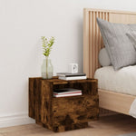 ZNTS Bedside Cabinet with LED Lights Smoked Oak 40x39x37 cm 836806