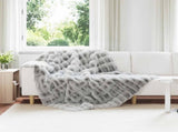 Anti-Slip Faux Rabbit Fur Blanket Olite 4 pcs Grey 150 x 220 cm 42021814