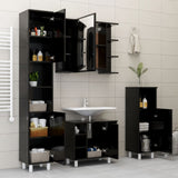 Bathroom Mirror Cabinet Black 80x20.5x64 cm Engineered Wood 802607