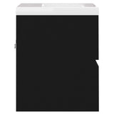 Sink Cabinet with Built-in Basin Black Engineered Wood 3071532