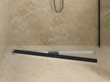 Shower Drain with Glass Cover Black 90 cm Stainless Steel 304 42015953