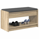 Hall Bench with Cushion with Shelf Sonoma Oak 83 x 38 x 45 cm 891578
