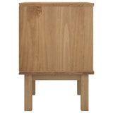 ZNTS Bedside Cabinet OTTA Brown&White 46x39.5x57cm Solid Wood Pine 348578