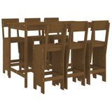 7 Piece Garden Bar Set Honey Brown Solid Wood Pine 3157814