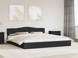 Storage Bed with Headboard Black 200 x 200 cm Engineered Wood 3413062