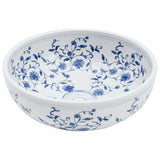 Countertop Basin White and Blue Round 41x14 cm Ceramic 155049
