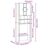 ZNTS Washing Machine Cabinet White 64x25.5x190 cm 808422