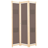 3-Panel Room Divider Brown 120x170x4 cm Fabric 248179