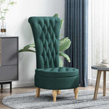 Slipper Chair Dark Green 56.5 x 70 x 110 cm Fabric 42020682