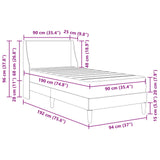 Bed Frame with Mattress Dark Grey 90 x 190 cm Fabric 3415233