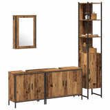 Bathroom Furniture Set with Door 4 pcs Brown 33 x 33 x 185.5 cm 3332595