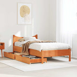 Bed Frame with Drawers Wax Brown 75x190 cm Small Single Solid Wood Pine 3301931