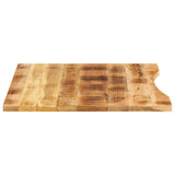 Desk Top with Curve 110x80x2.5 cm Solid Wood Rough Mango 370191