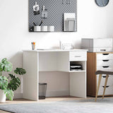 Desk with Drawer White 90 x 49 x 75 cm Engineered Wood 869266