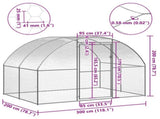 Outdoor Chicken Coop 3x2x2 m Galvanised Steel 171463