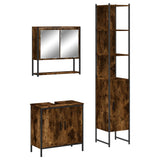 ZNTS 3 Piece Bathroom Furniture Set Smoked Oak Engineered Wood 3214682