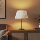 Lamp Shade White 50x30 cm Wicker 364387