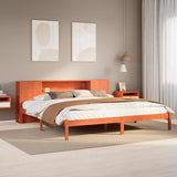Bookcase Bed without Mattress Wax Brown 200x200 cm Solid Wood Pine 3321558
