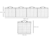 Garden Decorative Fence 4 Panels 44in x 12ft Metal Wire Landscape Border Edging T3398P315396