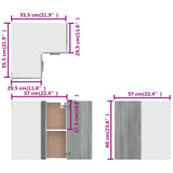 Hanging Corner Cabinet Lyon Grey Sonoma 57x57x60 cm Engineered Wood 815598
