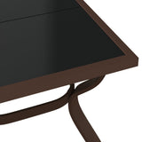 Garden Table Brown and Black 180x80x70 cm Steel and Glass 318773