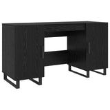 Desk with Shelf Black oak 140 x 50 x 75 cm Engineered wood 879530