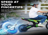 Kids Electric Motorbike, 24V Ride On Motorcycle with 3 Speeds and Rear Suspension, Dirt Bike for T3398P422464