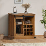 Sideboard HALDEN with Sliding Door 80x40x80 cm Solid Wood 4018421