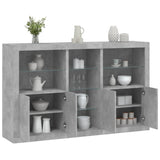 Sideboard with LED Lights Concrete Grey 162x37x100 cm 3209173
