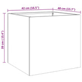 Planters 2 pcs Silver 42x40x39 cm Stainless Steel 841556