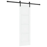Sliding Door White and Black 61 x 198.5 cm Solid Pine Wood 3333157