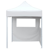Professional Folding Party Tent with 2 Sidewalls 2x2 m Steel White 48887