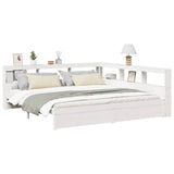 Bookcase Bed without Mattress White 200x200 cm Solid Wood Pine 3324345