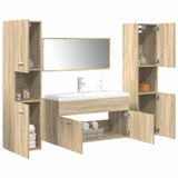 ZNTS 5 Piece Bathroom Furniture Set Sonoma Oak Engineered Wood 3325031