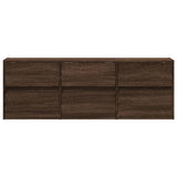 TV Wall Cabinet with LED Lights Brown Oak 130x31x45 cm 852305