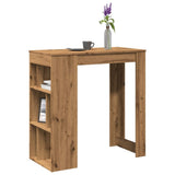 ZNTS Bar Table with Racks Artisan Oak 102x50x103.5 cm Engineered Wood 854363